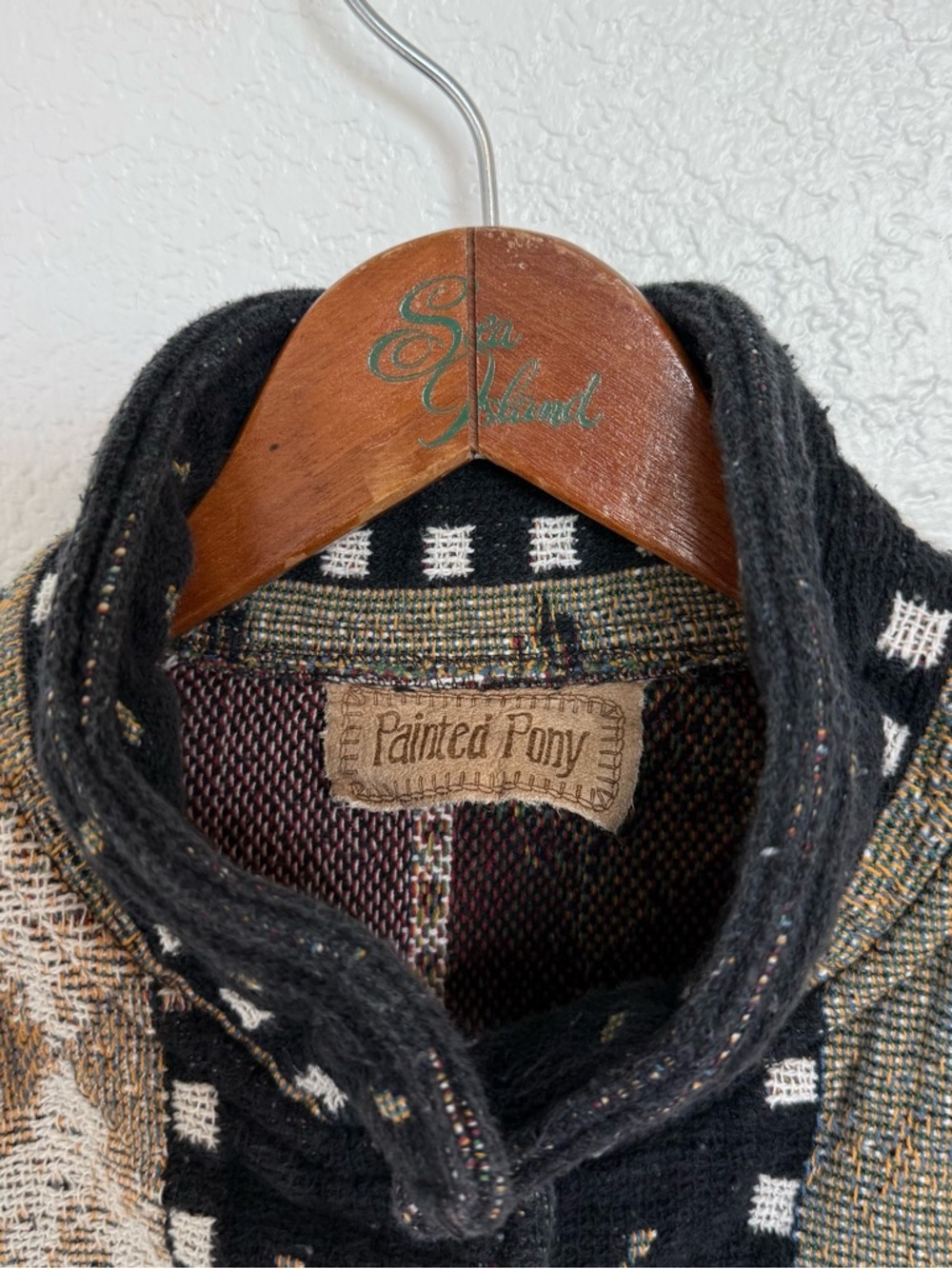 VTG Painted Pony Tapestry Jacket Southwestern Western Boho Concho Button Coat - Picture 4 of 7